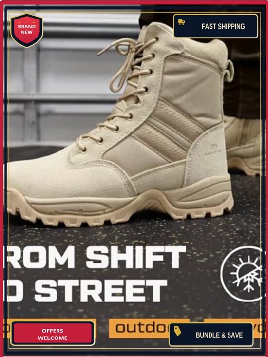 Men\'s Tactical Side Zipper Military Work Boots main image 6